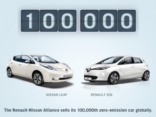 Renault-Nissan продаде 100-хилядния си електромобил